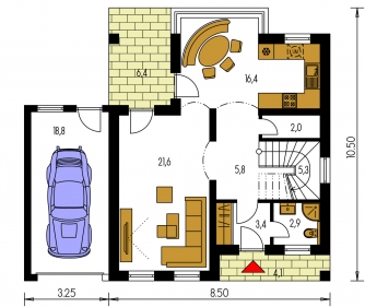 Floor plan of ground floor - KLASSIK 157